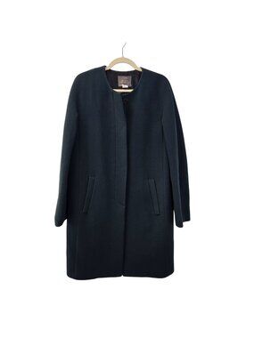 J. Crew Double Cloth Wool Blend Collarless Long Coat Size 10 Tall